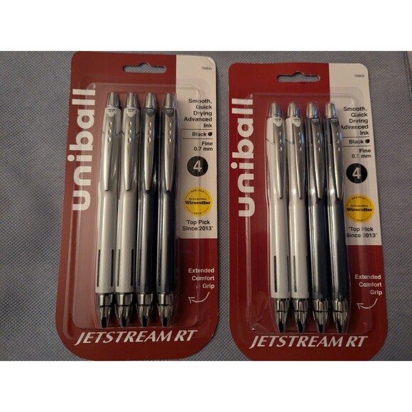 Uniball Jetstream RT 0.7  Set Of 2 Writing Pens Black And White - Picture 1 of 2